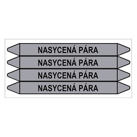 Značení potrubí, nasycená pára,4 ks, 250 × 26 mm